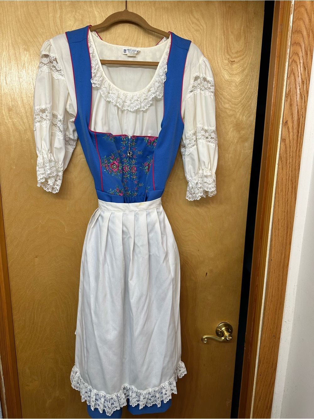 Ernst Licht German Embroidered Dirndl Dress Complete Outfit, bloomers, headpiece